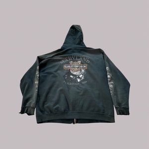Harley Davison Zip Up Hoodie